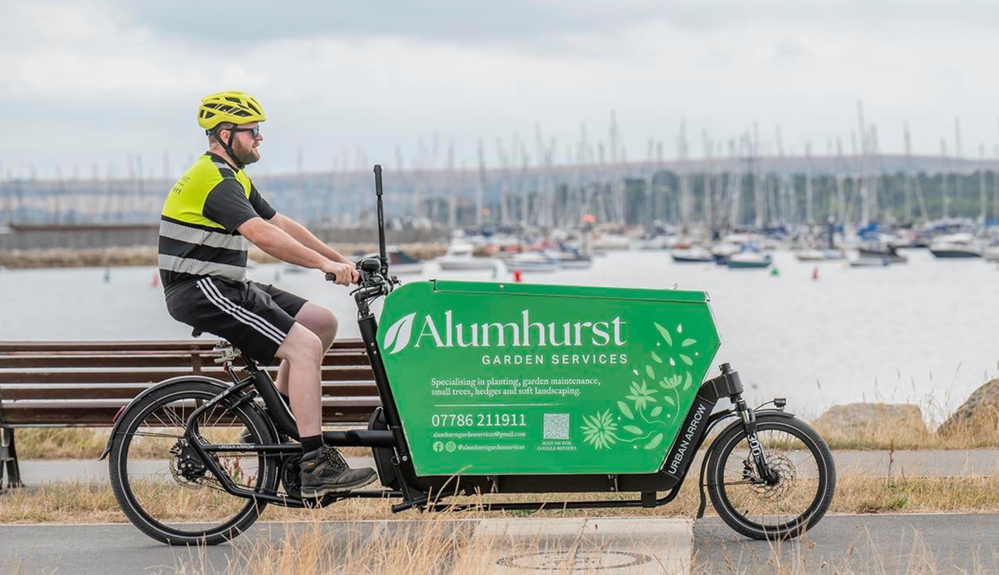 Alumhurst Garden Services cargo bike in Bournemouth